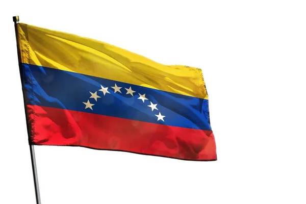 Fladderende Venezuela Vlag Geïsoleerd Witte Achtergrond — Stockfoto