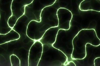 yaratıcı yeşil parlak elektrik dalgaları dijital desen arkaplan illüstrasyonu