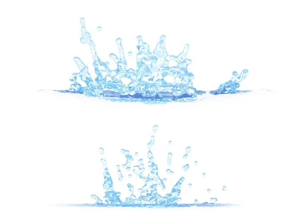 Boczne Widoki Pięknej Wody Splash Ilustracja Makieta Izolowana Białym Dowolnego — Zdjęcie stockowe