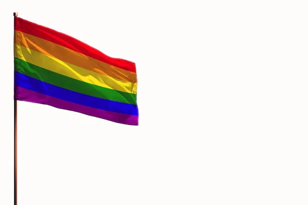 Fluttering Gay Pride Bandeira Isolada Mockup Com Lugar Para Seu — Fotografia de Stock