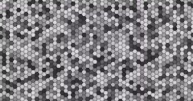 60fps soyut cg geometrik koyu döngülü arka plan - gri altıgenler dipsiz döngü 4K animasyonu