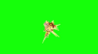 Uçaktan büyük hava bombası görüntüsü - kromakey kullanımı için yeşil ekranda izole - 4K UHD 60 FPS 3D animasyon