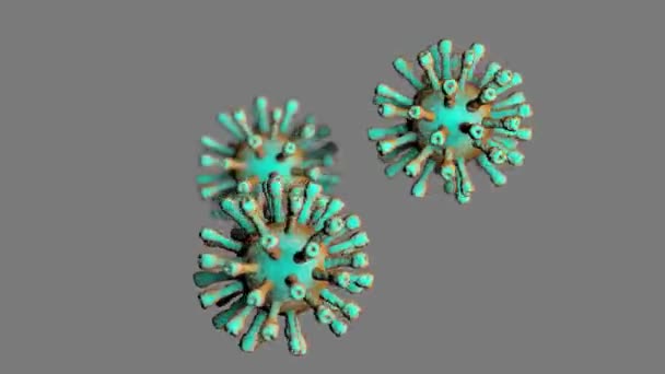 Yumuşak Odak Efektiyle Dönen Coronavirus Covid 2019 Covid Gerçekçi Görüntü — Stok video