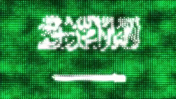 60Fps沙特阿拉伯国旗的数码背景 白色波浪色 Uhd 3D无缝环路动画 — 图库视频影像