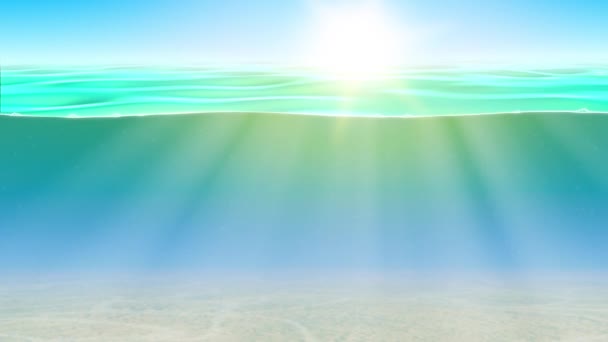 Pod Wodą Abstrakcyjne Niebieskie Tło Wodne Promieniami Słonecznymi Pod Wodą — Wideo stockowe