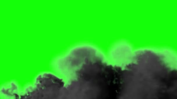 Велика Лінія Диму Екрані Ізольована Зеленому Екрані Використання Хромакі Uhd — стокове відео