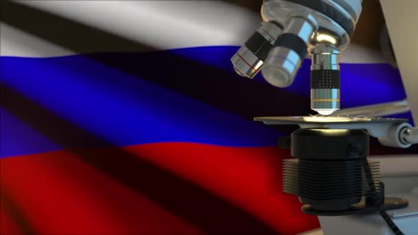 60Fps俄罗斯科学概念 国旗为红色 Uhd 3D视频背景 — 图库视频影像