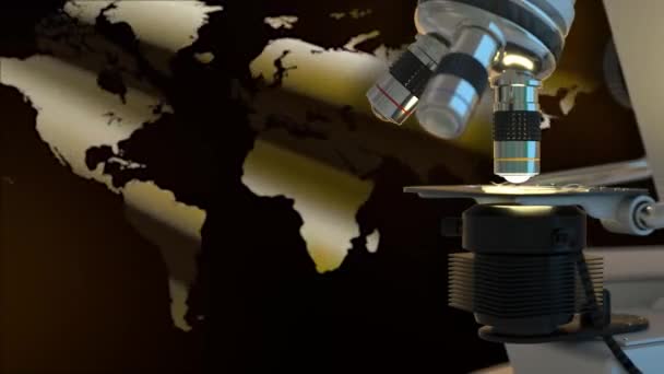 Koncepcja Laboratorium Naukowego 60Fps Farmaceutyczny Mikroskop Elektroniczny Pracy Automatycznie Niebieskim — Wideo stockowe