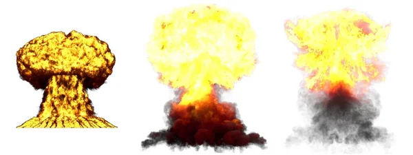 Huge Very Detailed Different Phases Mushroom Cloud Explosion Nuke Bomb — Stock Photo, Image