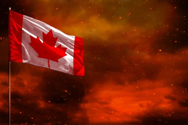 Висміювання Прапора Канади Чистого Простору Ваших Даних Про Червоне Небо — стокове фото