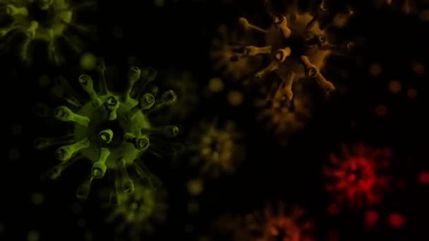 Coronavirus Covid 2019 Covid Realistisk Film Fps Sömlös Looping Animation — Stockvideo