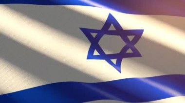 60FPS parlak kadife İsrail bayrağı mavi, beyaz dalgalı arka plan, 3D UHD 4k kusursuz döngü animasyonu