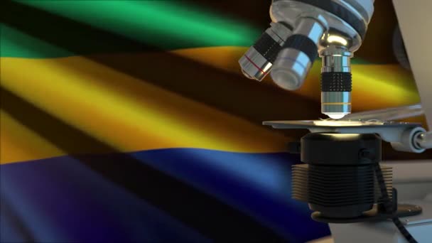 60Fps Gabon Science Concept Flag Waving Tło Wideo Uhd — Wideo stockowe