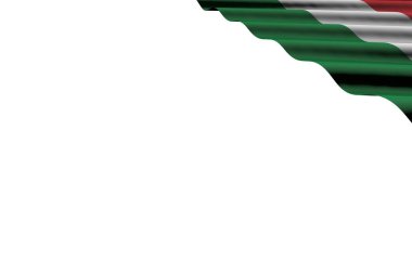 Macaristan 'ın güzel, parlayan bayrağı, sağ üst köşesinde dümdüz duran kıvrımlar, beyaz üzerine izole edilmiş herhangi bir bayrak.