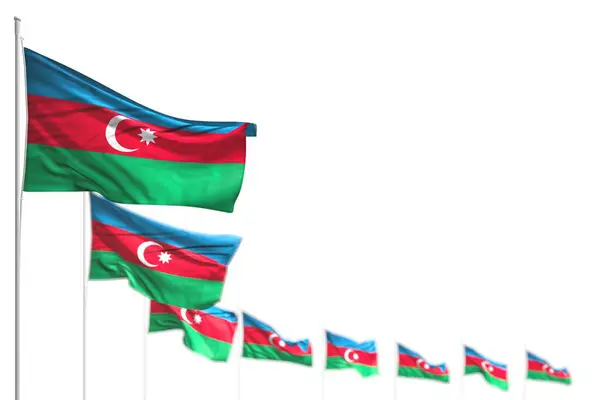 Pěkný Ázerbájdžán Izolované Vlajky Umístěny Úhlopříčka Fotografie Bokeh Místo Pro — Stock fotografie