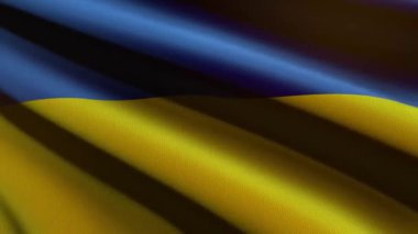 Kumaş desenli 60FPS koyu Ukrayna bayrağı - arka plan, UHD 4k 3d kusursuz döngü canlandırması