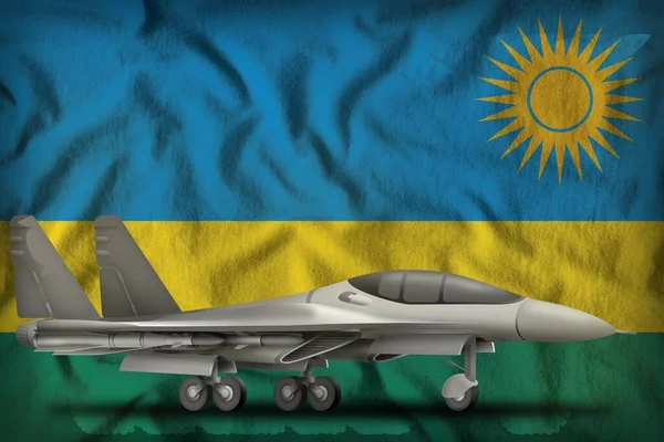 Caça Interceptador Fundo Bandeira Ruanda Ilustração — Fotografia de Stock