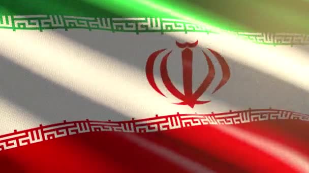 60Fps Brillante Terciopelo Brillante Bandera Irán Coloreado Verde Rojo Blanco — Vídeos de Stock