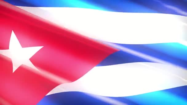 60Fps Fényes Nyaralás Kuba Zászló Integetett Uhd Zökkenőmentes Hurkolás Animáció — Stock videók