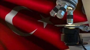 Kırmızı, beyaz dalgalı, UHD 4k 3d video arkaplanlı 60FPS Türkiye bilim kavramı