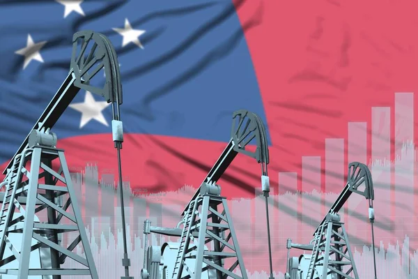 Samoa Oil Petroleum Industry Concept Industrielle Illustration Auf Dem Hintergrund — Stockfoto
