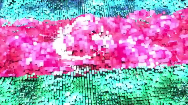 Very Bright 60Fps Modern Azerbaijan Flag Shining Pixels Waving Abstract — Stock Video