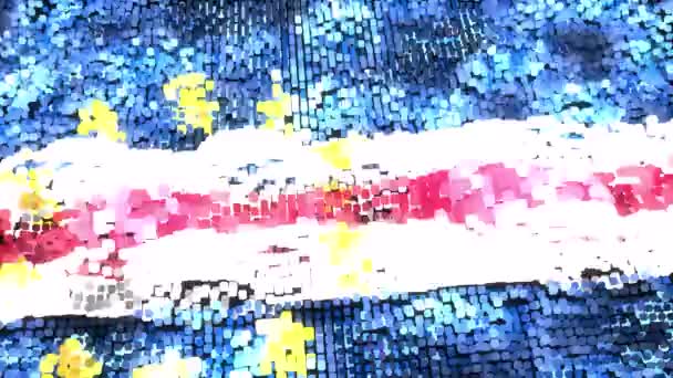Яркий 60Fps Современный Флаг Кабо Верде Сверкающих Пикселях Бесшовная Петляющая — стоковое видео