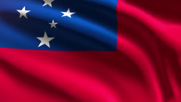 Feestelijke 60Fps Samoa Vlag Zwaaiend Wind Uhd Naadloze Lus Animatie — Stockvideo