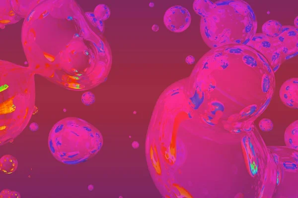 Seifenblasen Oder Flüssige Abstrakte Farbverlauf Hintergrund Oder Textur Illustration Soft — Stockfoto
