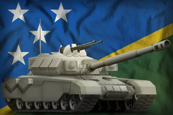 Schwerer Panzer Auf Dem Hintergrund Der Salomonischen Flagge Illustration — Stockfoto