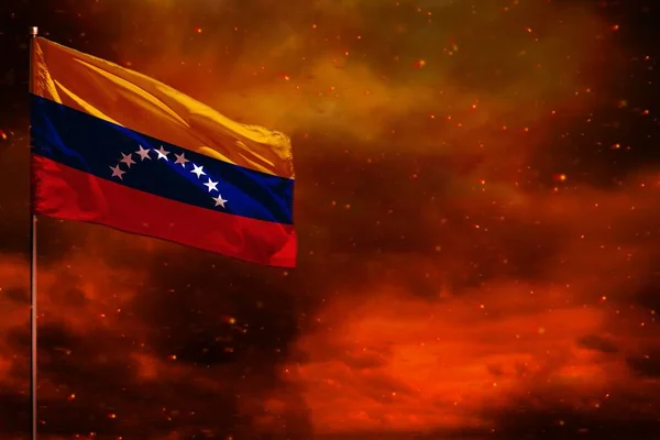 Knipperende Venezuela Vlag Mockup Met Lege Ruimte Voor Gegevens Karmozijnrode — Stockfoto