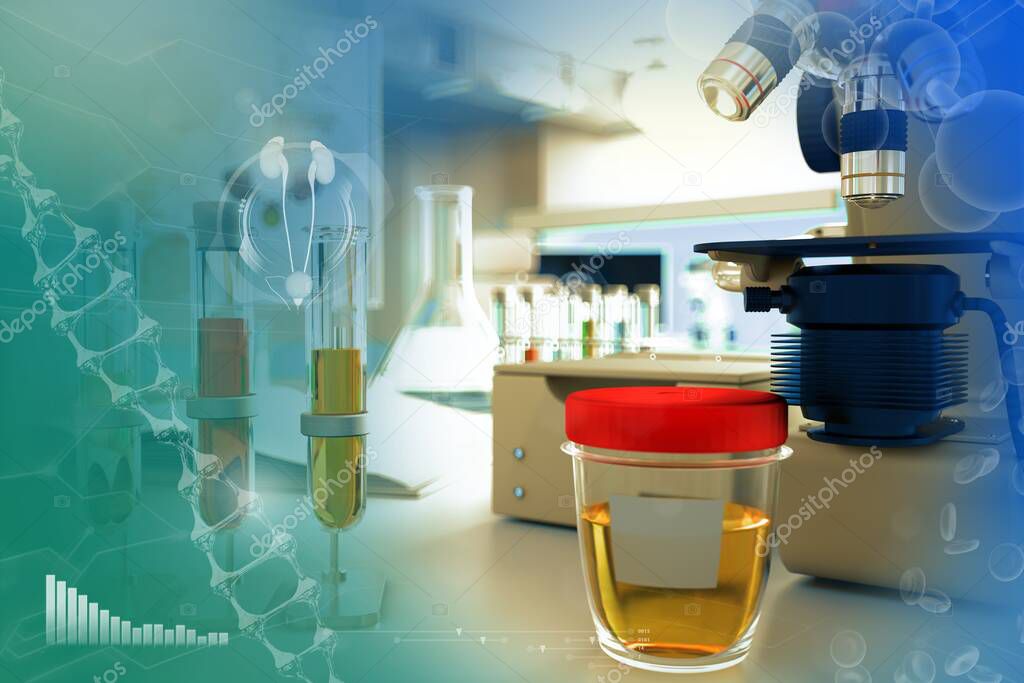 Prueba de la muestra de orina para el ácido ascórbico vitamina c o