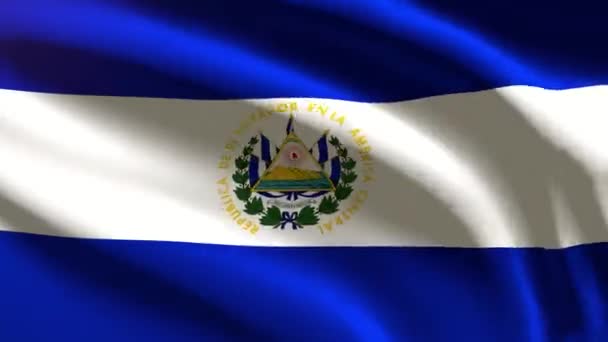 Uroczyste 60Fps Flaga Salwadoru Macha Wietrze Uhd Płynna Animacja Pętli — Wideo stockowe
