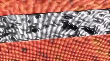 Web konsepti 60FPS Avusturya pikseli bayrak dalgalanması, 3D 4K UHD kusursuz döngü animasyonu