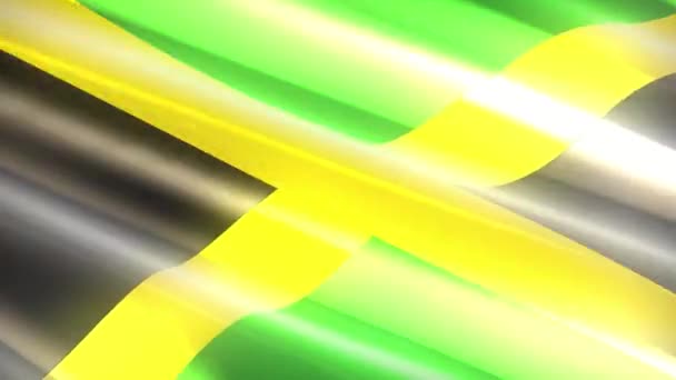 60Fps Błyszczące Wakacje Jamajka Flaga Machanie Uhd Płynna Animacja Pętli — Wideo stockowe