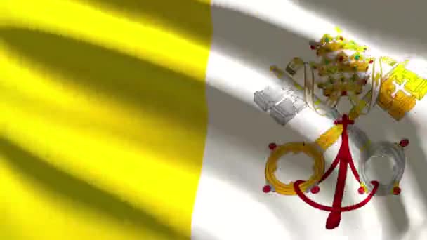 Святковий Прапор 60Fps Holy See Махає Вітрі Uhd Безшовна Петля — стокове відео
