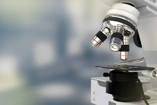 Orvosi Elemzés Koncepció Tárgy Illusztráció Laboratóriumi Elektronikus Tudományos Mikroszkóp Szelektív — Stock Fotó