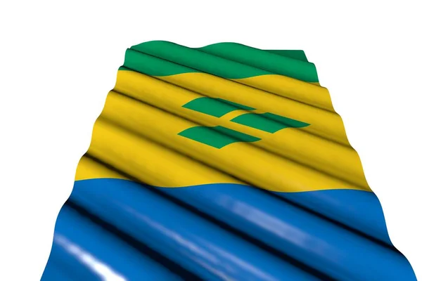 Niedlich Glänzende Flagge Von Saint Vincent Und Den Grenadinen Mit — Stockfoto
