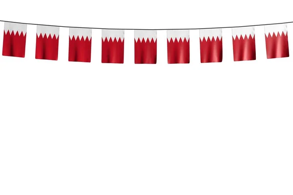 绝妙的巴林国旗或横幅挂在白色的绳子上 任何庆祝国旗3D插图 — 图库照片