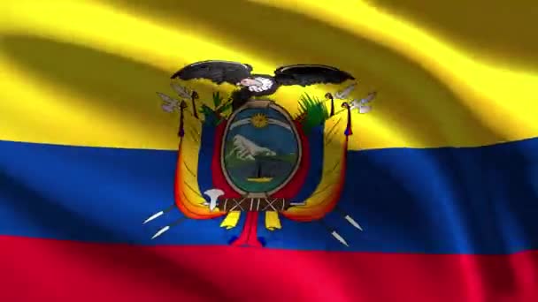 Ünnepi 60Fps Ecuador Zászló Lengett Szélben Uhd Zökkenőmentes Hurok Animáció — Stock videók