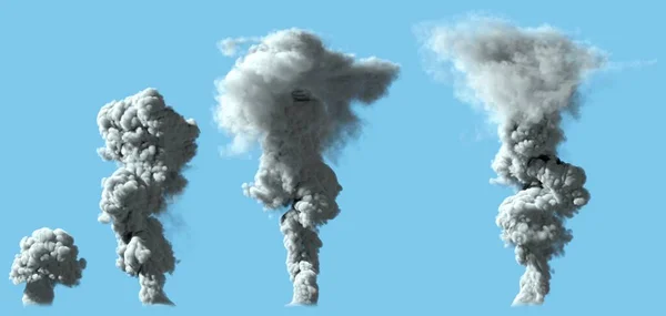 Kép Nehéz Fehér Füst Oszlop Mint Vulkán Vagy Nagy Ipari — Stock Fotó