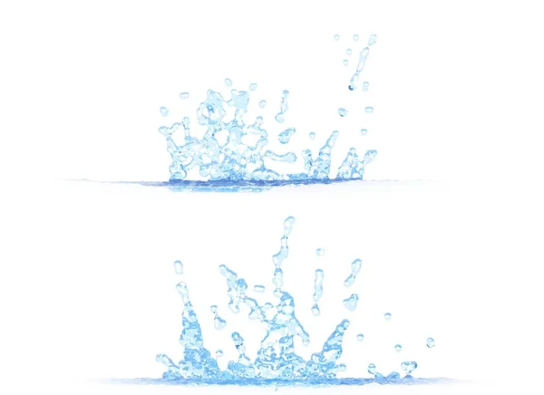 Viste Laterali Spruzzi Acqua Fredda Illustrazione Mockup Isolato Bianco Creativo — Foto Stock