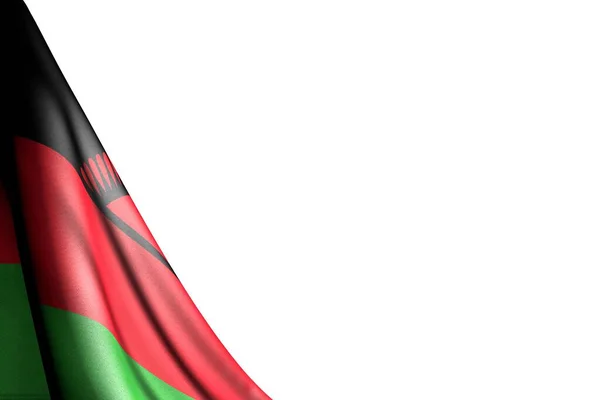 Szép Elszigetelt Kép Malawi Zászló Lóg Átlós Mockup Fehér Hely — Stock Fotó