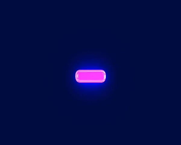 Ragyog Neon Fény Ragyogó Üveg Készült Ábécé Mínusz Kötőjel Elszigetelt — Stock Fotó