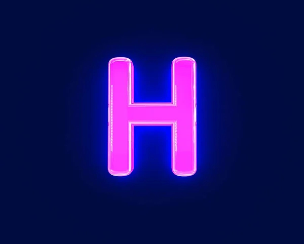 Glossy Neon Light Glow Glass Made Alphabet Huruf Diisolasi Pada — Stok Foto