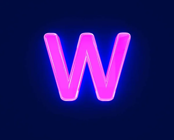 Shine Neon Light Glühen Glasig Alphabet Buchstabe Isoliert Auf Dunklem — Stockfoto