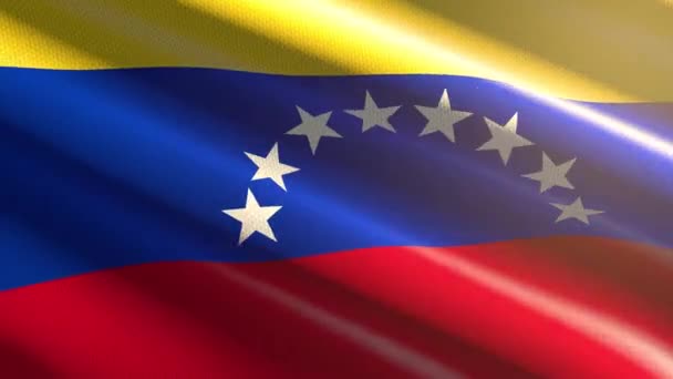 60Fps Helder Glanzend Fluweel Venezuela Vlag Zwaaien Achtergrond Uhd Naadloze — Stockvideo