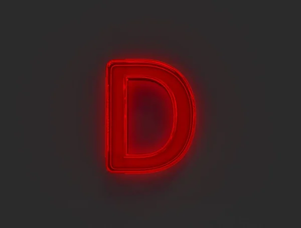 Rood Gepolijst Neon Licht Gloed Reflecterend Alfabet Letter Geïsoleerd Grijze — Stockfoto