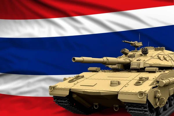 泰国现代坦克没有真正设计上的国旗背景 坦克军队的概念 军用3D图解 — 图库照片