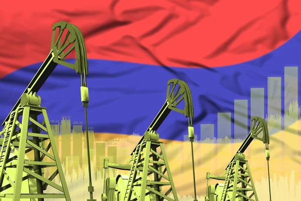 Armenien Und Ölindustrie Konzept Industrielle Illustration Auf Armenischem Flaggenhintergrund Illustration — Stockfoto
